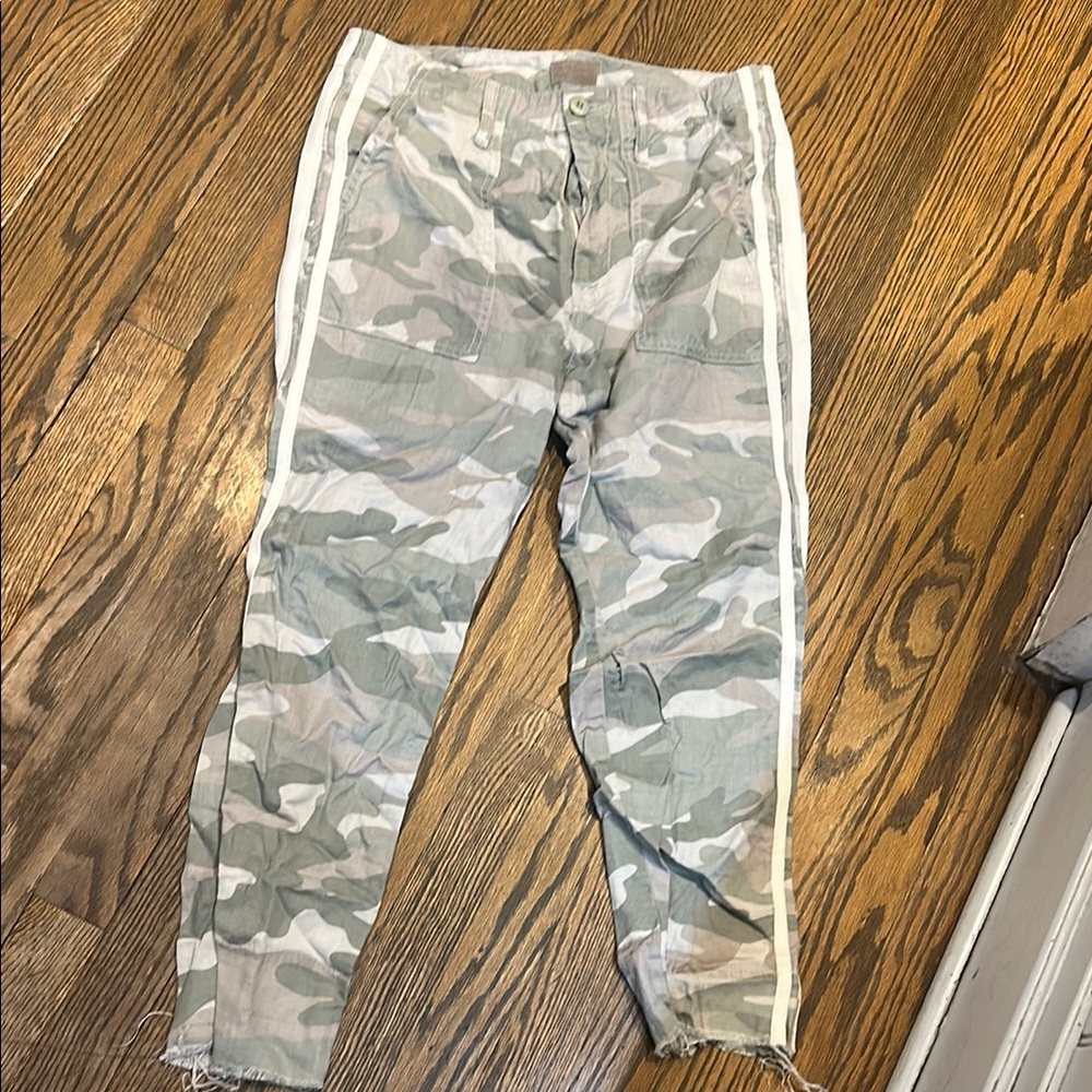 Camouflage Pants with White Stripes